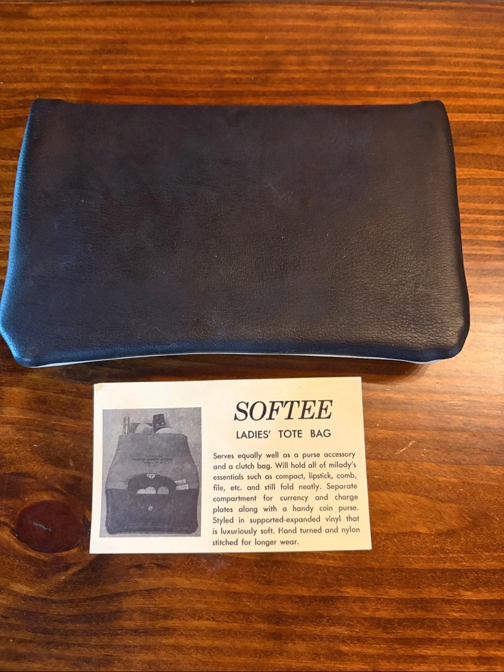 Unused Vintage Vegan Leather Clutch